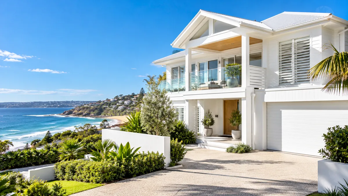 Modern coastal home illustrating exterior paint exposure to Sydney's seaside climate